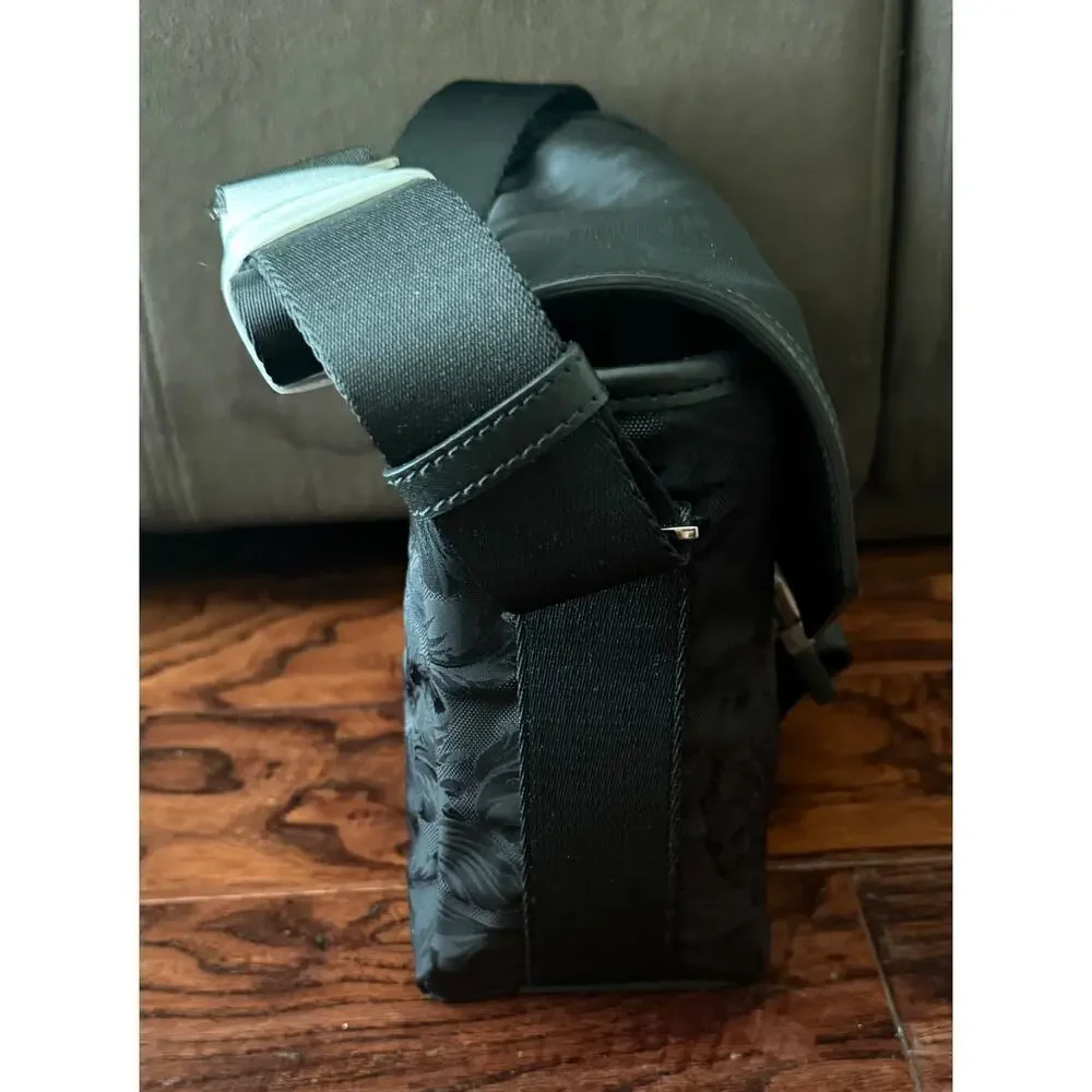 $1,575 NWT Versace Men's Barocco Jacquard Nylon Greca Buckle Messenger Bag